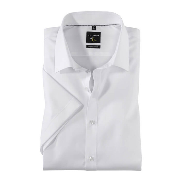 Chemise OLYMP No. Six super slim UNI POPELINE blanc avec col Urban Kent en coupe super étroite