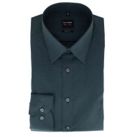 Camicia OLYMP Level Five body fit CHAMBRAY antracite con New York Kent collar in taglio stretto