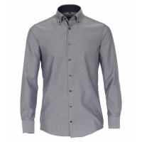 Venti Hemd MODERN FIT STRUKTUR mittelblau mit Button Down Kragen in moderner Schnittform