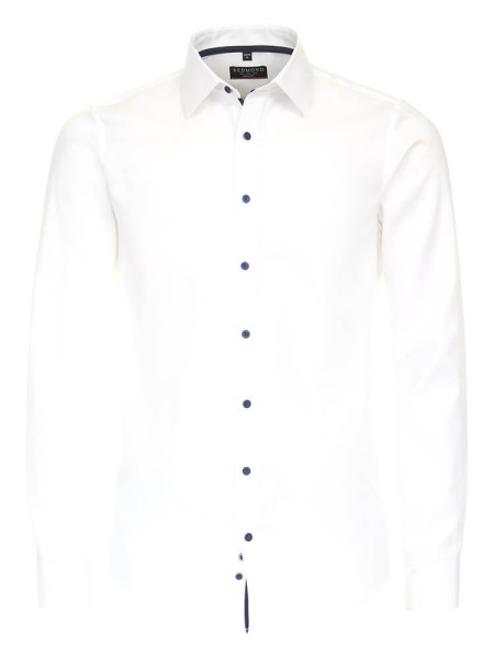 Camicia Redmond SLIM FIT STRUTTURA bianco con Kent collar in taglio stretto