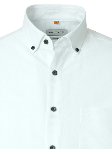 REDMOND Comfort Fit Hemd Weiß Button-Down Fein Oxford - Ansicht 1
