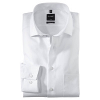 OLYMP Luxor modern fit Hemd TWILL weiss mit Global Kent Kragen in moderner Schnittform