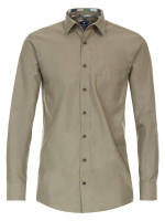 Redmond Hemd REGULAR FIT TWILL beige mit Button Down Kragen in klassischer Schnittform