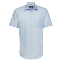 Chemise Seidensticker REGULAR FIL À FIL bleu clair avec col Business Kent en coupe moderne