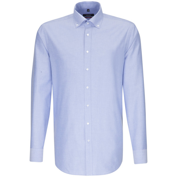 Seidensticker Hemd REGULAR FEIN OXFORD hellblau mit Button Down Kragen in moderner Schnittform