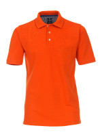 Redmond Poloshirt REGULAR FIT PIQUÉ orange mit Polo-Knopf Kragen in klassischer Schnittform