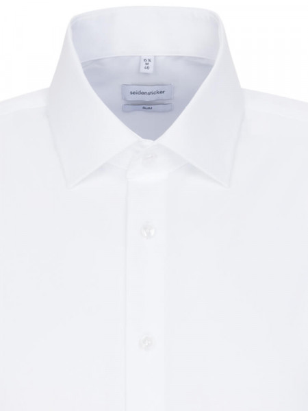 SEIDENSTICKER Slim Fit Hemd Weiß Business Kent Popeline - Ansicht 2
