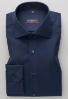 Chemise Eterna MODERN FIT TWILL bleu foncé avec col Classic Kent en coupe moderne