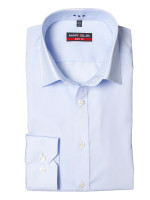 Marvelis BODY FIT Hemd UNI POPELINE hellblau mit New York Kent Kragen in schmaler Schnittform