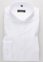 Camicia Eterna SUPER SLIM TWILL bianco con Spaccato  collar in taglio super stretta