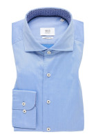 Camicia Eterna MODERN FIT TWILL azzurro con Spaccato  collar in taglio moderno