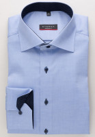 Camicia Eterna MODERN FIT BELLE OXFORD blu medio con Kent classico collar in taglio moderno