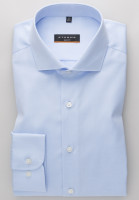 Camicia Eterna SLIM FIT TWILL azzurro con Spaccato  collar in taglio stretto