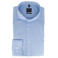 Camicia OLYMP Level Five body fit TWILL azzurro con Spaccato  collar in taglio stretto