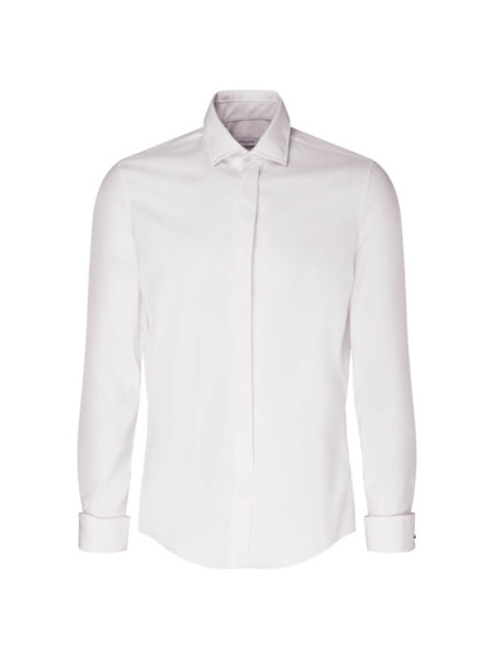 Camicia Seidensticker SLIM TWILL bianco con Business Kent collar in taglio stretto