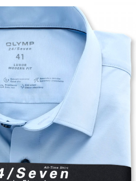 OLYMP Regular Fit Hemd Hellblau New Kent Jersey