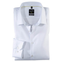 Chemise OLYMP No. Six super slim TWILL blanc avec col Urban Kent en coupe super étroite