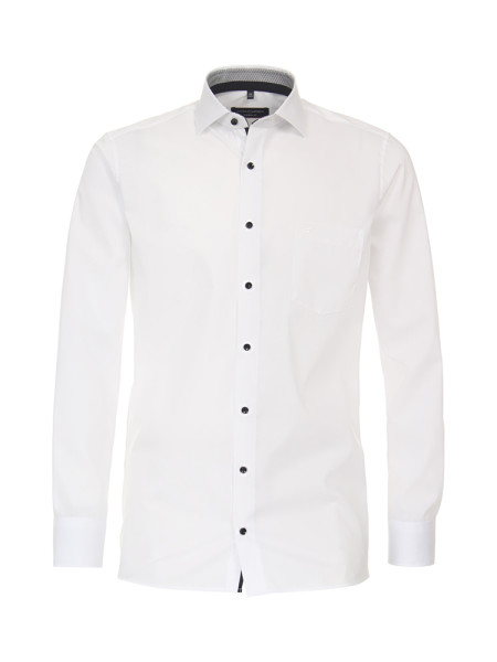 Camicia CasaModa MODERN FIT UNI POPELINE bianco con Kent collar in taglio moderno