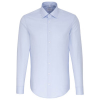 Camicia Seidensticker SHAPED STRUTTURA azzurro con Business Kent collar in taglio moderno