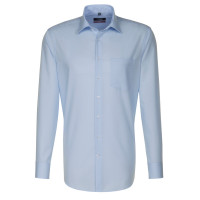 Chemise Seidensticker REGULAR UNI POPELINE bleu clair avec col Business Kent en coupe moderne