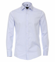 Chemise Venti MODERN FIT UNI POPELINE bleu clair avec col Kent en coupe moderne