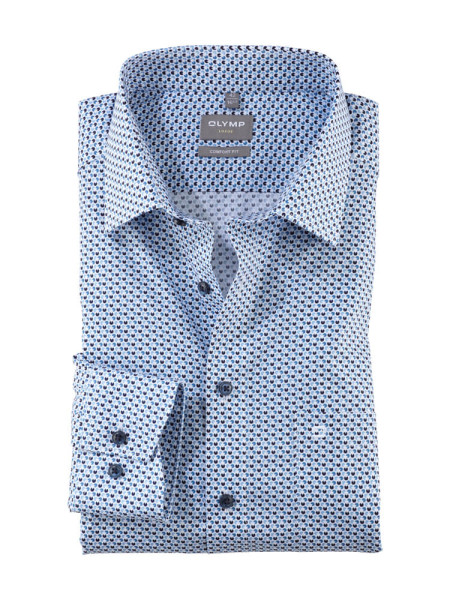 Camicia Olymp COMFORT FIT PRINT azzurro con Global Kent collar in taglio classico