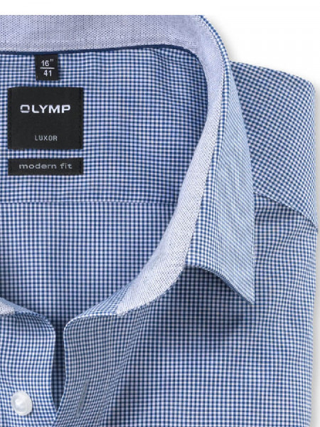 OLYMP Regular Fit Hemd Mittelblau New Kent Popeline
