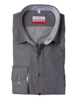 Camicia Marvelis MODERN FIT STRUTTURA nero con Nuovo Kent collar in taglio moderno