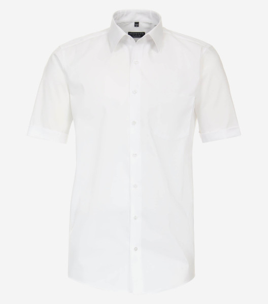 Camicia Redmond COMFORT FIT UNI POPELINE bianco con Kent collar in taglio classico