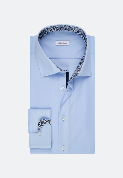 Camicia Seidensticker REGULAR FIT UNI POPELINE azzurro con Business Kent collar in taglio classico