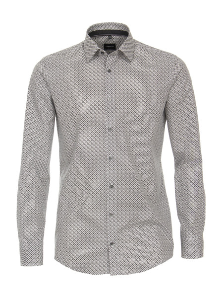 Camicia Venti MODERN FIT PRINT grigio con Kent collar in taglio moderno