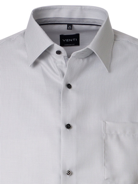 VENTI Comfort Fit Hemd Hellgrau Kent Struktur - Ansicht 1