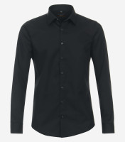 Camicia Redmond SLIM FIT TWILL nero con Kent collar in taglio stretto