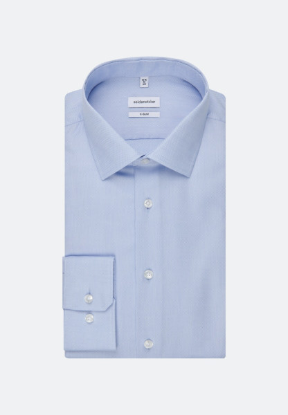 Camicia Seidensticker EXTRA SLIM STRUTTURA azzurro con Business Kent collar in taglio super stretta