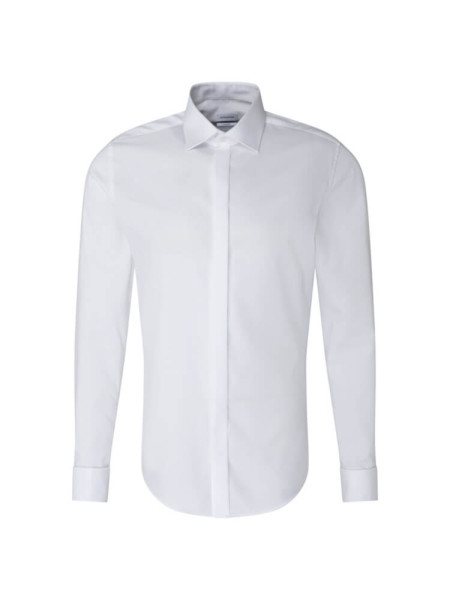 Camicia Seidensticker TAILORED STRUTTURA bianco con Business Kent collar in taglio stretto