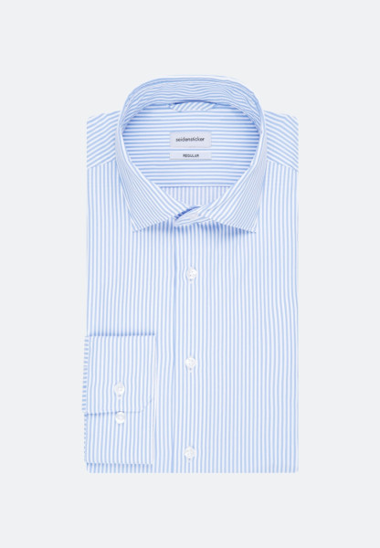 Camicia Seidensticker SLIM FIT UNI STRETCH azzurro con Kent collar in taglio stretto