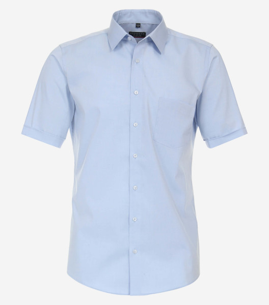 Chemise Redmond MODERN FIT UNI POPELINE bleu clair avec col Kent en coupe moderne