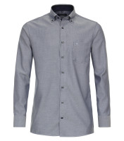CASAMODA Hemd COMFORT FIT STRUKTUR dunkelblau mit Button Down Kragen in klassischer Schnittform