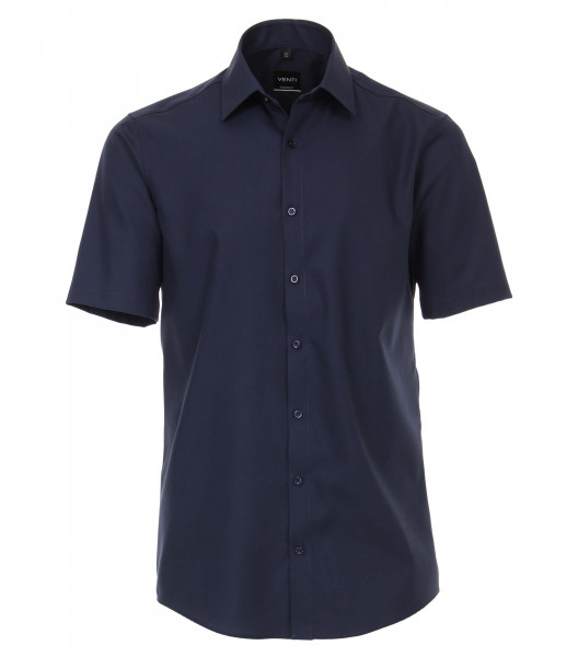 Chemise Venti MODERN FIT UNI POPELINE bleu foncé avec col Kent en coupe moderne