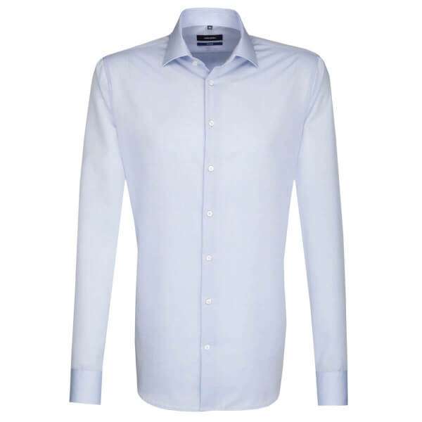 Seidensticker SHAPED Hemd CHAMBRAY hellblau mit Business Kent Kragen in moderner Schnittform