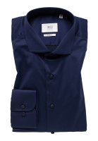 Camicia Eterna SLIM FIT TWILL blu scuro con Spaccato  collar in taglio stretto