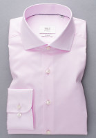 Camicia Eterna SLIM FIT TWILL rosa con Spaccato  collar in taglio stretto