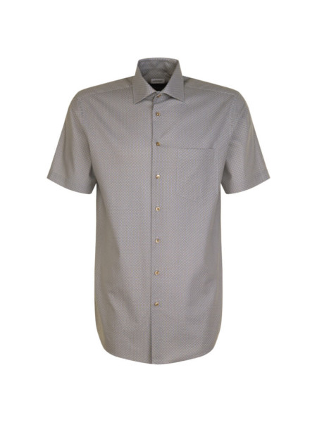 Camicia Seidensticker MODERN TWILL beige con Business Kent collar in taglio moderno