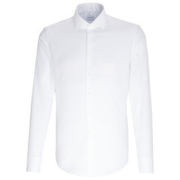 Camicia Seidensticker SLIM FIT BELLE OXFORD bianco con Spread Kent collar in taglio stretto