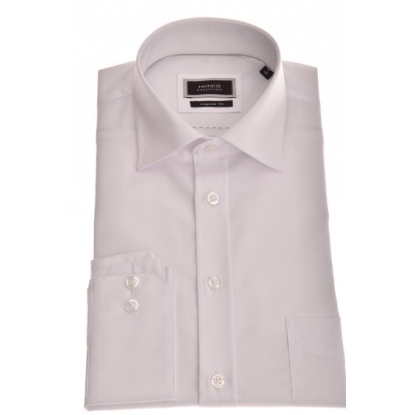 Chemise Hatico &quot;Chambrey&quot; blance, col kent, coupe classique