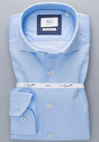 Camicia Eterna MODERN FIT TWILL azzurro con Spaccato  collar in taglio moderno