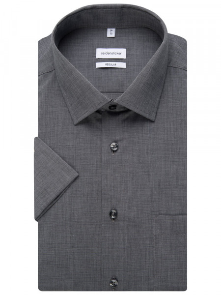 SEIDENSTICKER Regular Fit Hemd Anthrazit Business Kent Fil à Fil - Ansicht 4