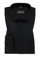 Camicia Eterna SLIM FIT TWILL nero con Spaccato  collar in taglio stretto