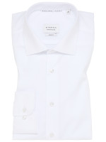 Chemise Eterna SLIM FIT UNI POPELINE blanc avec col Kent en coupe étroite