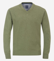 Redmond Pullover REGULAR FIT STRICK grün mit V-Ausschnitt Kragen in klassischer Schnittform